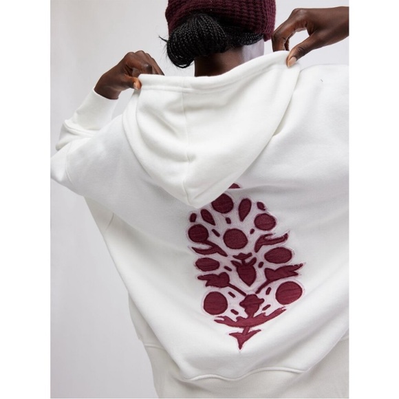 FP Movement Sprint To The Finish Logo Hoodie Ivory- Sour Cherry Sizes XS, SM NWT - Picture 2 of 9